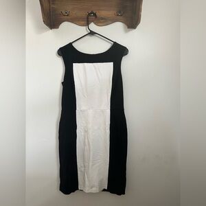 White House Black Market Black and White Midi Dress